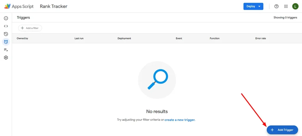 Apps script screen