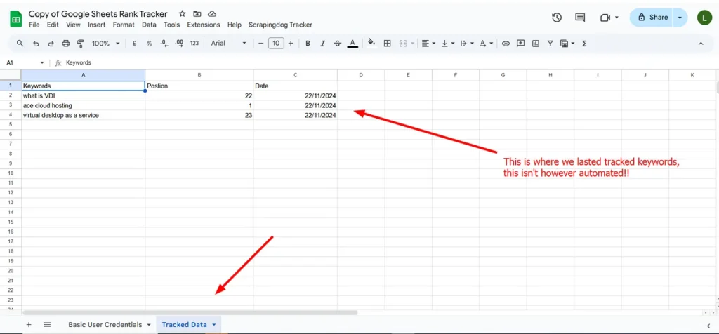 google sheet