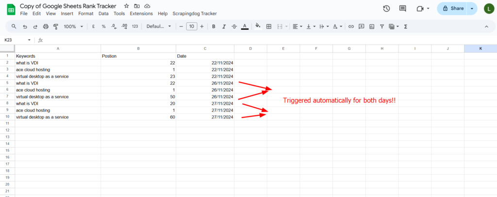 google sheet