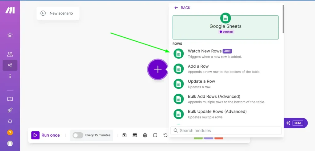 make.com dashboard