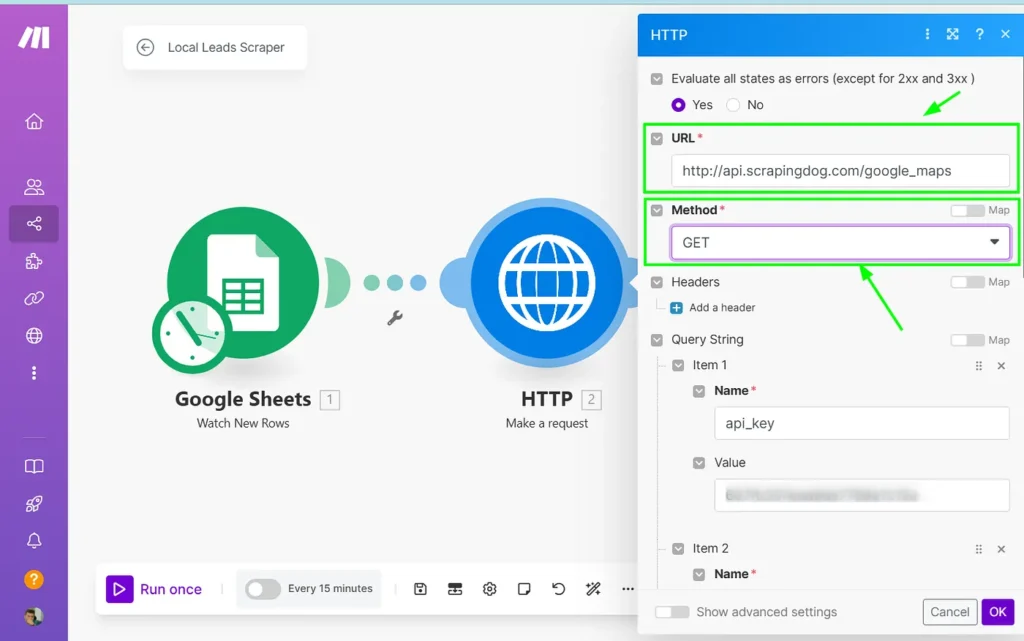 make.com dashboard