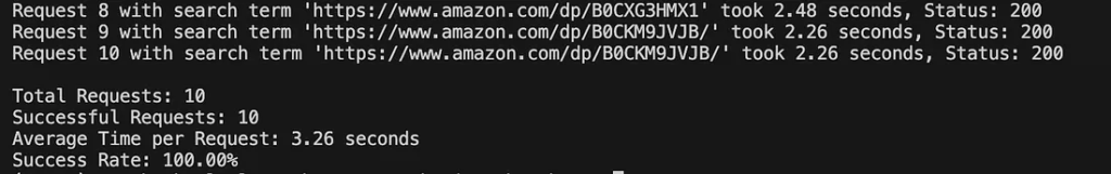 Amazon test result