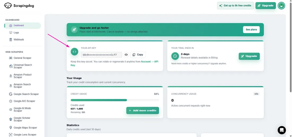 APi key screen